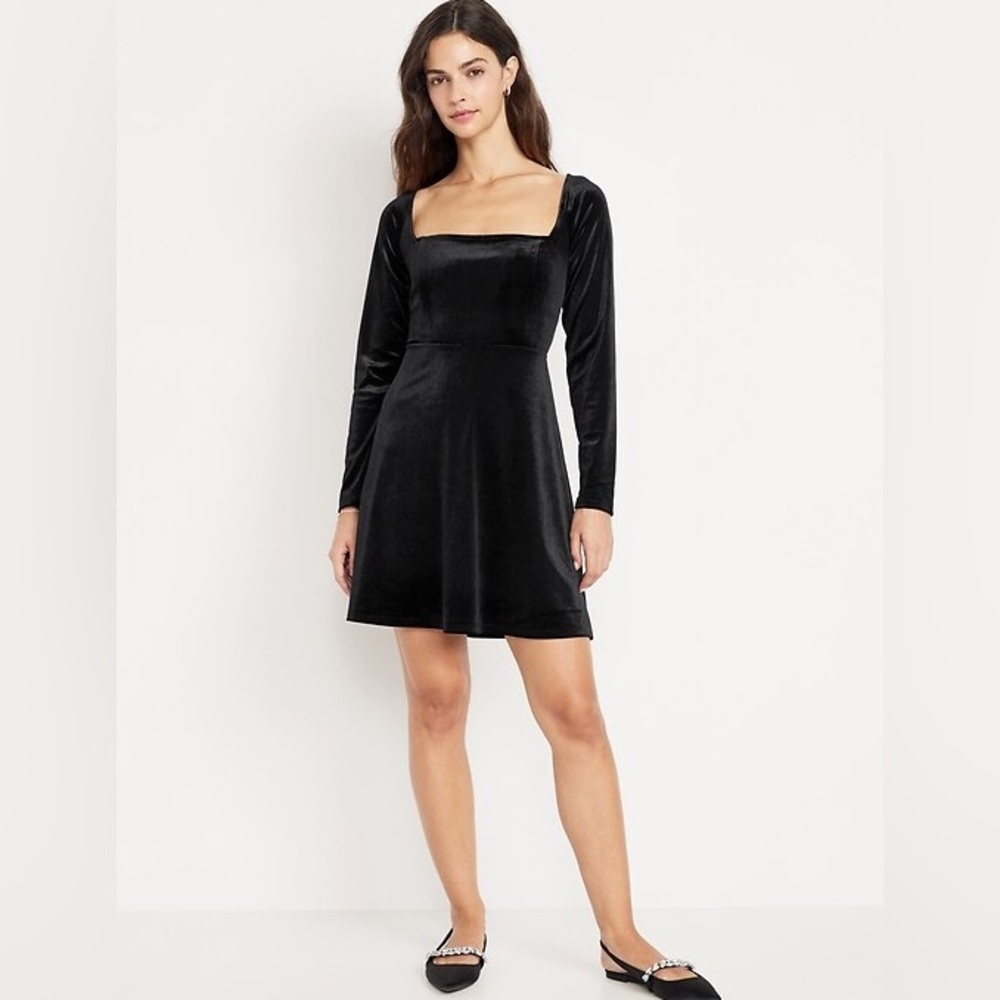 Old Navy Fit & Flare Velvet Mini Dress